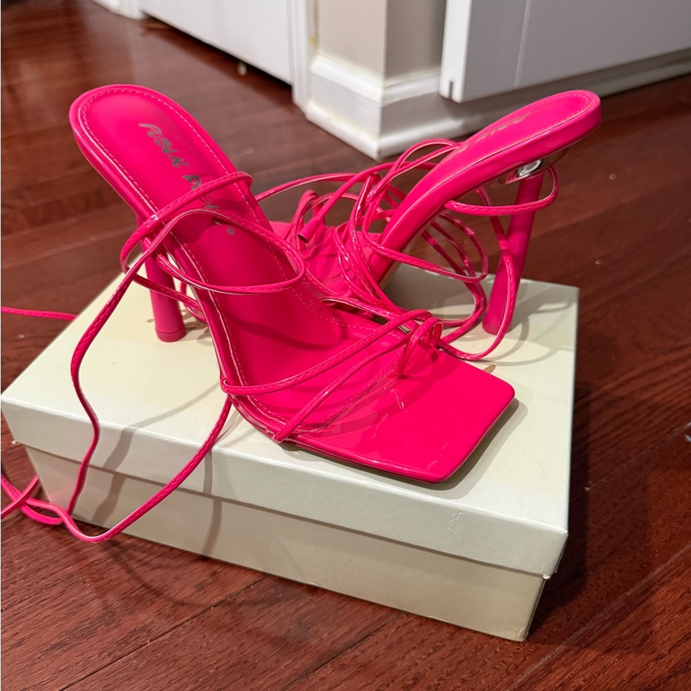 Pleaser Hot Pink Strappy Heels
